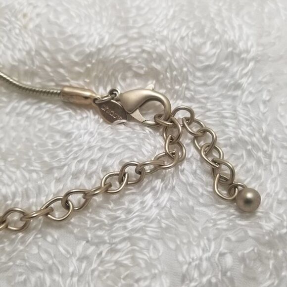 Kohl's Gold Crackled Pendant Dangle Disc Necklace - Picture 5 of 5